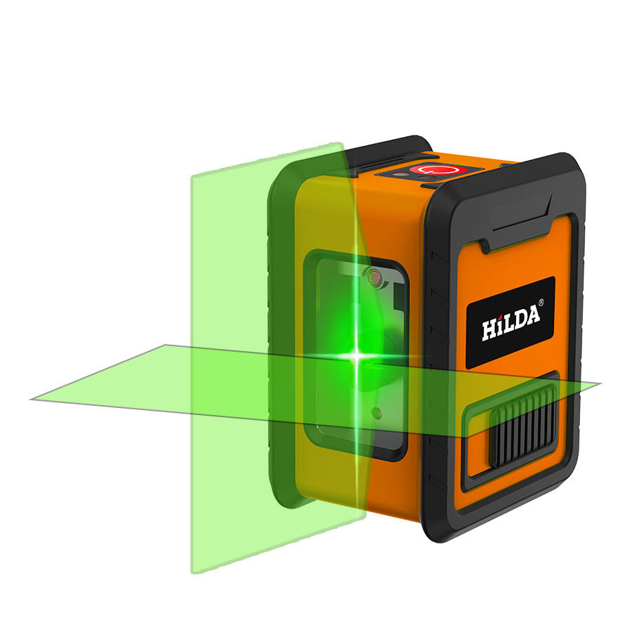 HILDA Laser Level Meter 2-Lines Cross Green Light Level Laser Horizontal and Vertical Laser Self-Leveling Tool HILDA Laser Level Meter 2-Lines Cross Green Light Level Laser Horizontal and Vertical Laser Self-Leveling Tool